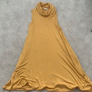 Mustard Socialite Cowl Neck Dress